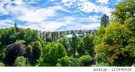 A beautiful view of the Passerelle in Luxembourg City, Luxembourg. A beautiful view of the Passerelle in Luxembourg City, Luxembourg. 121446426