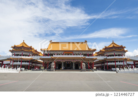 Building view of Orthodox Luermen Shengmu (Mazu) Temple in Tainan, Taiwan, one of the Taijiang National Park attractions. 121446727