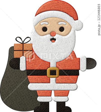 Santa claus embroidery ornament a patchwork stitch for seasonal joy in a cozy christmas workshop 121446803