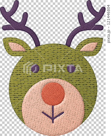 Festive deer embroidery ornament seasonal patchwork stitch design for christmas decor 121446804