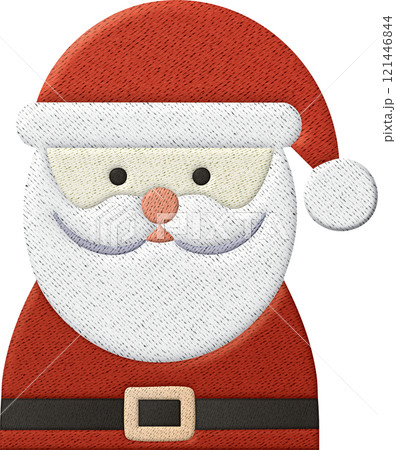 Festive embroidery of santa claus a patchwork ornament for seasonal decor 121446844