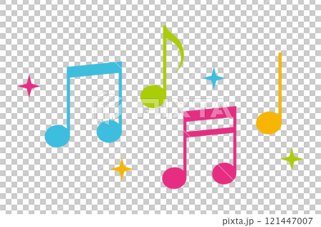 Musical notes, glitter, decoration, illustration, vector, colorful 121447007