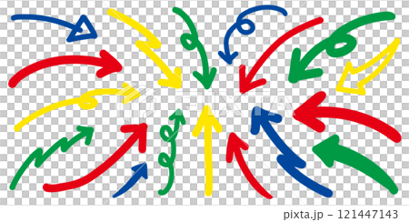 矢印 手書き シンプル セット カラフル ビビット 矢印 手書き シンプル セット カラフル ビビット 121447143