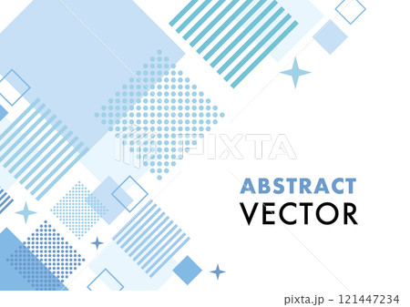 幾何学　フレーム 青　シンプル　四角　メンフィス　キラキラ 121447234