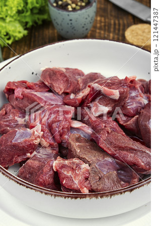 Raw Roe Deer Ragout. 121447387