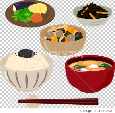 以蔬菜和海藻為主的日本料理菜單 121447808