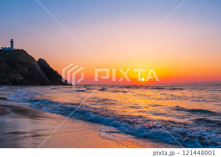 角田浜の夕暮れ 角田浜の夕暮れ 121448001