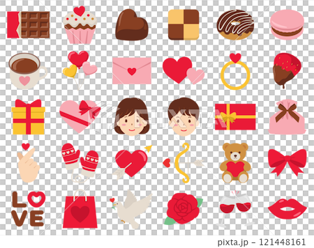 バレンタインアイコンセット_ベクターイラスト 121448161