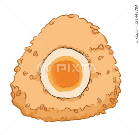 味玉おにぎりのイラストカット 121448704