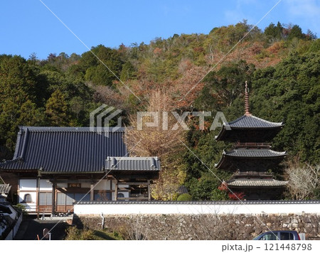 岡山県岡山市北区にある日蓮宗のお寺「成就寺」：本堂と三重塔 121448798