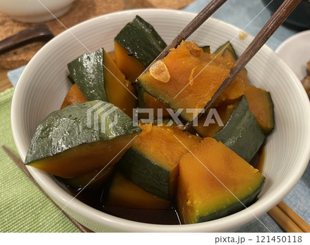 かぼちゃの煮物 ほくほく甘い日本の定番おかず かぼちゃの煮物 ほくほく甘い日本の定番おかず 121450118