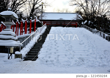 小樽市 住吉神社の雪の参道 121450284