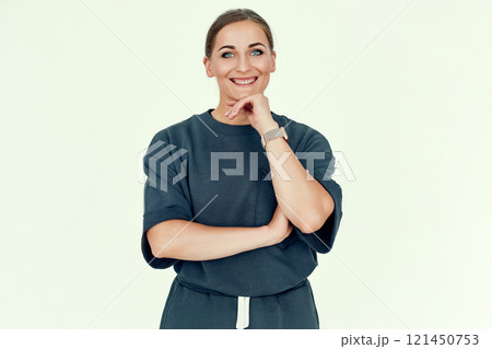 Smiling Fitness Trainer in Casual Outfit 121450753