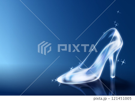 ガラスの靴の背景　ハイヒール　シンデレラ　透明感　綺麗　 121451005