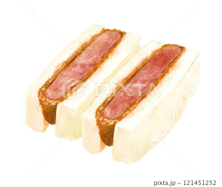 ジューシーなカツサンド(四角) 121451252