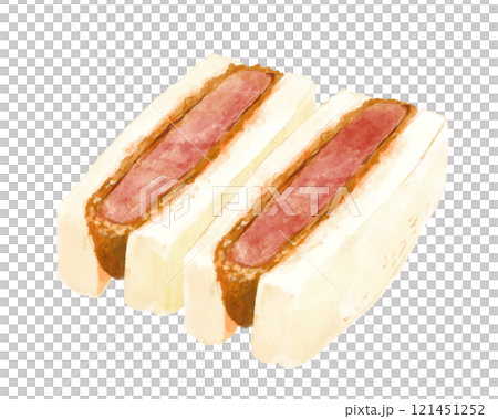 ジューシーなカツサンド(四角) 121451252