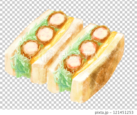 A hearty sandwich (fried shrimp) 121451253