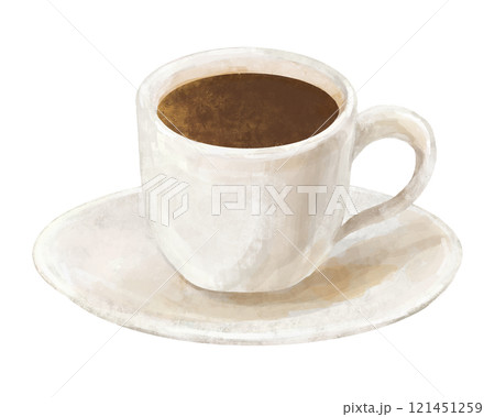 手描きのシンプルなカップに入った珈琲 手描きのシンプルなカップに入った珈琲 121451259