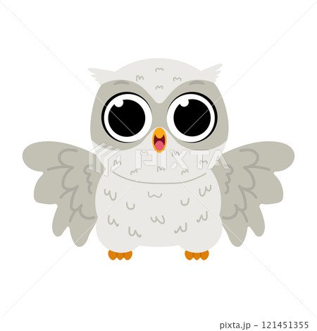Cute cartoon owl bird doodle 121451355