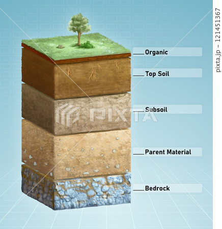 Layers of soil Layers of soil 121451367