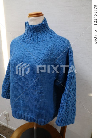 手編みセーター 棒針編み アラン模様 手編みセーター 棒針編み アラン模様 121451779