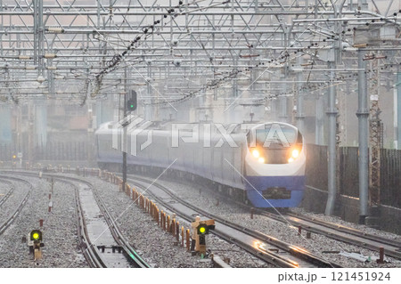 【東京上野ライン】早朝の品川方面へ向かう特急列車 121451924