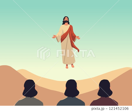 jesus christ in the desert scene vector illustration jesus christ in the desert scene vector illustration 121452106