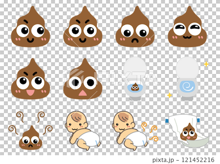 トイレトレーニングのイメージイラストセット トイレトレーニングのイメージイラストセット 121452216