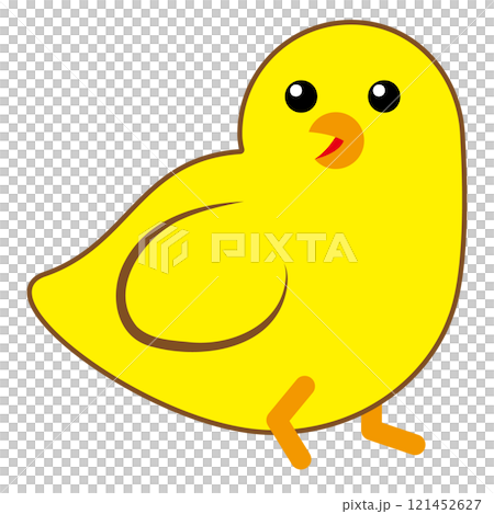 シンプルでフラットな可愛いひよこのイラスト　白バック 121452627