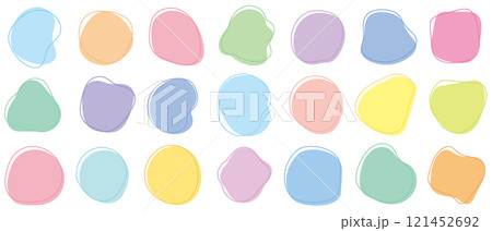 シェイプ　抽象的な形　シンプル　カラフル　セット	 121452692