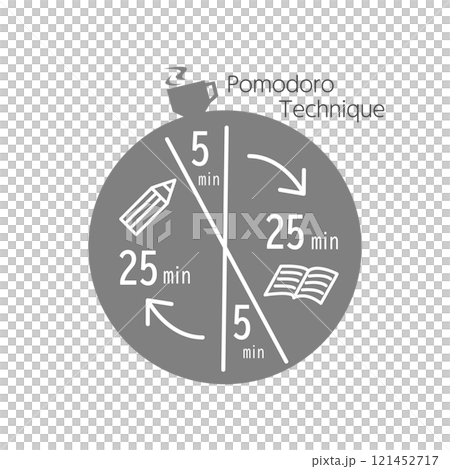 ポモドーロテクニック 集中 イラスト ポモドーロテクニック 集中 イラスト 121452717