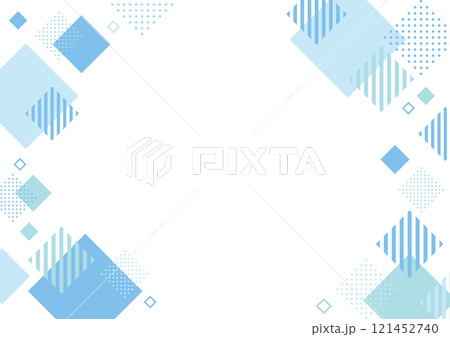 幾何学 フレーム 青 四角 メンフィス 幾何学 フレーム 青 四角 メンフィス 121452740