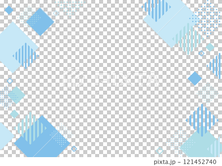 幾何学 フレーム 青 四角 メンフィス 幾何学 フレーム 青 四角 メンフィス 121452740