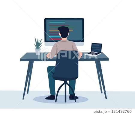 businessman working on computer 121452760