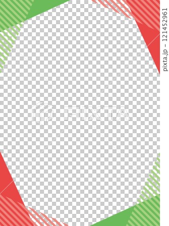 幾何簡單聖誕彩框條紋紅綠 121452961
