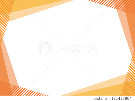 幾何学　フレーム オレンジ　ストライプ　シンプル	 121452964