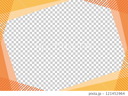 幾何学　フレーム オレンジ　ストライプ　シンプル	 121452964