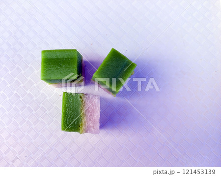 Traditional Malaysian Kuih Seri Muka Dessert Bites 121453139