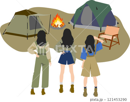 キャンプ場のイラスト キャンプ場のイラスト 121453290