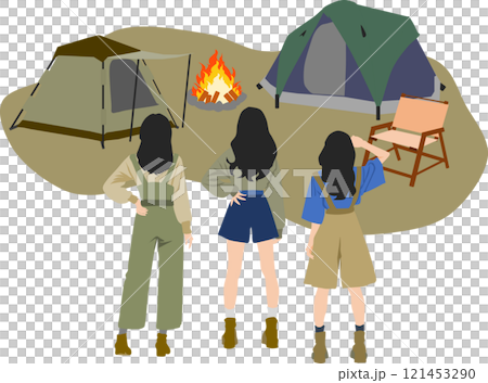 キャンプ場のイラスト キャンプ場のイラスト 121453290
