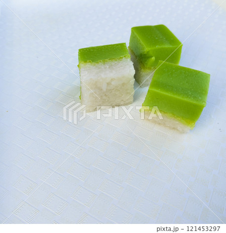 Freshly Prepared Kuih Seri Muka on Display 121453297