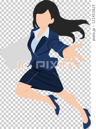 手を差し伸べるビジネスウーマンのイラスト 121453825