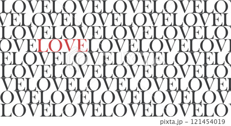Horizontal background with letter LOVE. Patterned backdrop for romantic design. Horizontal background with letter LOVE. Patterned backdrop for romantic design. 121454019