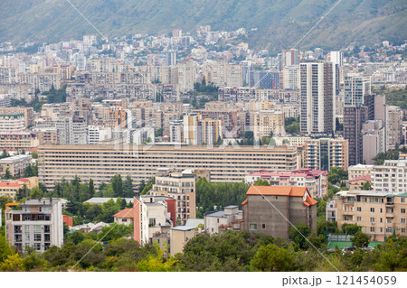 Beautiful view of Tbilisi, Saburtalo and Vake districts Beautiful view of Tbilisi, Saburtalo and Vake districts 121454059