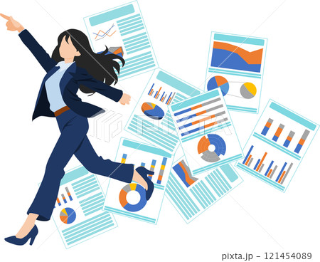 ブラック企業から抜け出したいビジネスウーマンのイラスト ブラック企業から抜け出したいビジネスウーマンのイラスト 121454089