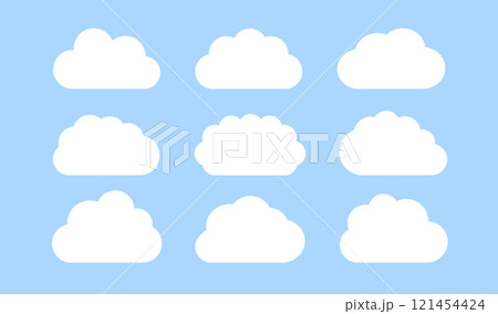 雲のもくもくフレームセット 121454424