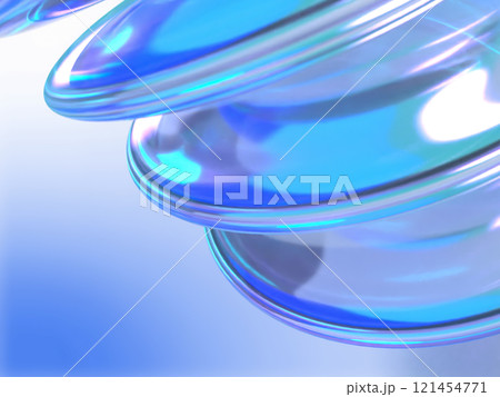 幻想的な光に包まれたクリスタルレンズ群の3Dイラスト 121454771