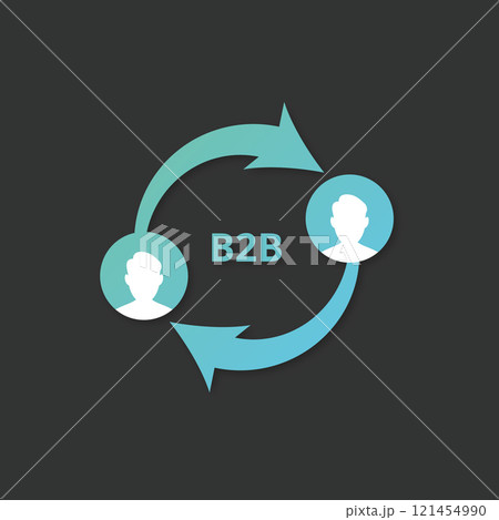 B2B icon on grey background. Business to business concept. Marketing strategy. Vector B2B icon on grey background. Business to business concept. Marketing strategy. Vector 121454990