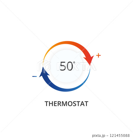 Thermostat icon. Climate control regulator. Temperature controller. Vector illustration 121455088