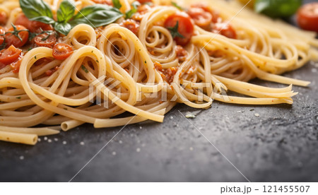 spaghetti with fresh organic  spaghetti with fresh organic  121455507